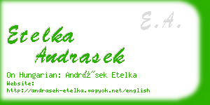 etelka andrasek business card